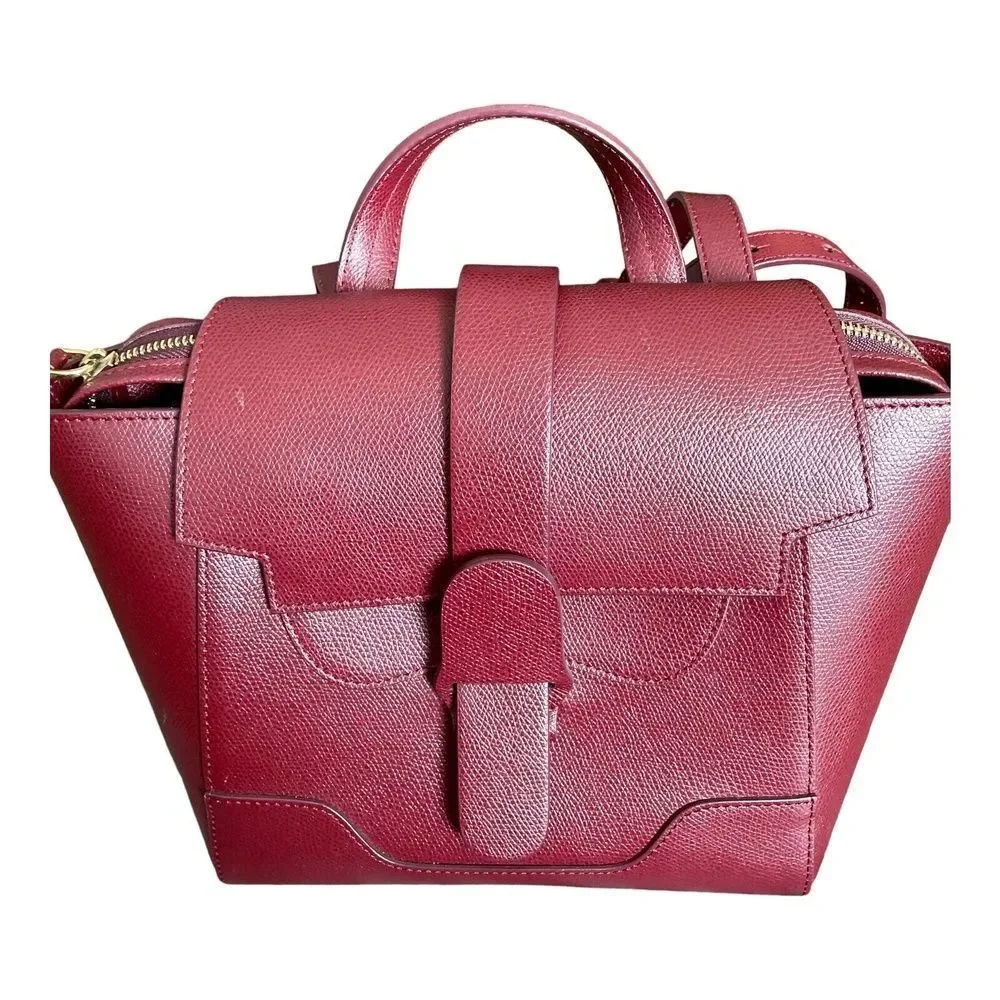 Senreve Mini Maestra Bag Chianti Leather Tote Backpack Crossbody Satchel Red
